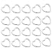 Heart Nickel Plated Silver Steel Split Ring Fishing Lure Split Key Chain Ring Connector Keychain Key Ring 20Pcs