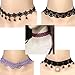 Tpocean 15 Pcs Chic Colorful Choker Necklace Harajuku Velvet Belt Tattoo Lace Rhinestone Collar with Pendant Birthday Gifts