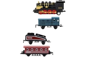 YARNOW 4pcs Alloy Retro Steam Train Toy Car Pull Back Model Train Set for Boys Toys
