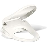 Kohler PureWash E590 Elongated Heated Bidet Toilet Seat, Biscuit with Side Panel, Warm Water, Dryer, Quiet-Close Lid, Self-Cleaning Wand, Adjustable Water Pressure and Nightlight, Easy Installation