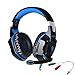 KOTTON EACH G2000 Gaming Headset Earphone 3.5mm jack with LED Backlit and Mic Stereo Bass Noise Cancelling for Computer Game Player by SENHAI(Black + Blue)thumb 3