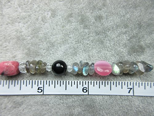 Genuine Shungite, Rhodonite and Labradorite Healing Bracelet Protection