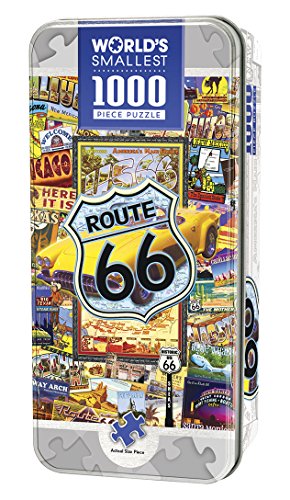 MasterPieces Route 66 World's Smallest Tin Jigsaw Puzzle, 4-Inch x 8-Inch, 1000-Piece