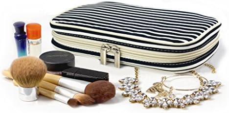Jewelry &amp; Accessories Travel Organizer Bag Case (Black &amp; White Stripes)