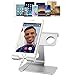 ZVE Universal 2 in 1 Aluminium Desktop Charging Stand for iWatch, Smartphone and Tablets Up to 12.9-Inch - Silver Stand with 38mm case