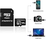 ARCANITE 128GB microSDXC Memory Card with SD Adapter UHS I A1 V30 4K view 4