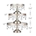 Victoria Champagne Cake Stand Set of 3, Round Glass Plate Metal Dessert Cupcake Pedestal Wedding Party Display with Crystals