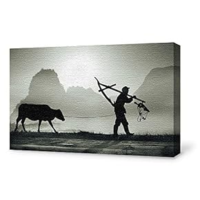 Canvas Wall Art for Living Room,Bedroom Home Artwork Paintings Cow Ready to Hang - 12x18 inches