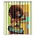 Mugod Custom Waterproof Bathroom African Woman Shower Curtain Polyester Fabric Shower Curtain Size 60 X 72 …