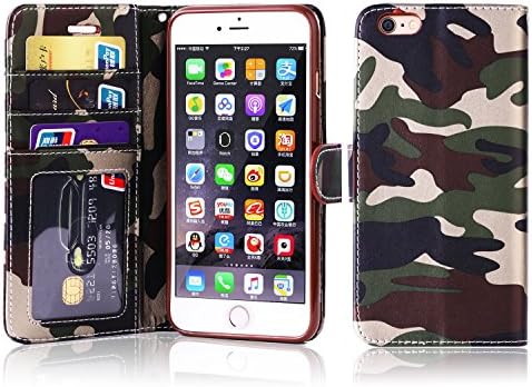 Onetop,for iphone 6s Plus Case Wallet Card Package with Mobile Phone Support 5.5 inch (ArmyGreen)