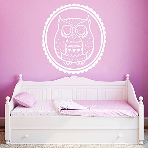 Wall Decals Owl Heart Sleep Frame Decal Vinyl Sticker Bedroom Nursery Baby Room Children Playroom Home Decor Art Mural LA14