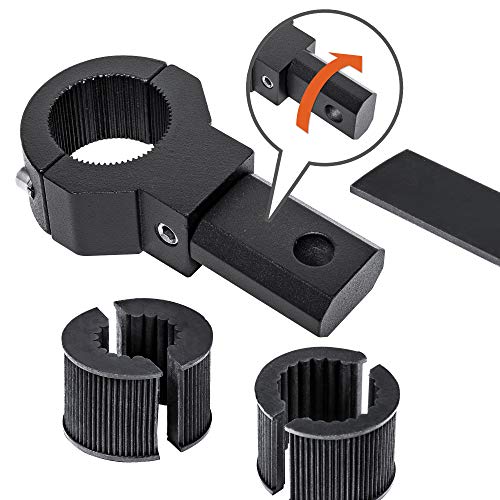 LAMPHUS Heavy Duty 360 Degree Bar Clamp [Fully Adjustable Mounting Stud] [Fits .75", 1", 1.25" Bars] [Durable Extra-Thick Design] Includes Two Different Height Mounting Studs and Rubber Inserts