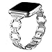 bayite Metal Bands Compatible Fitbit Versa Watch, Figure Eight O-Link with Rhinestones, Silver 5.5