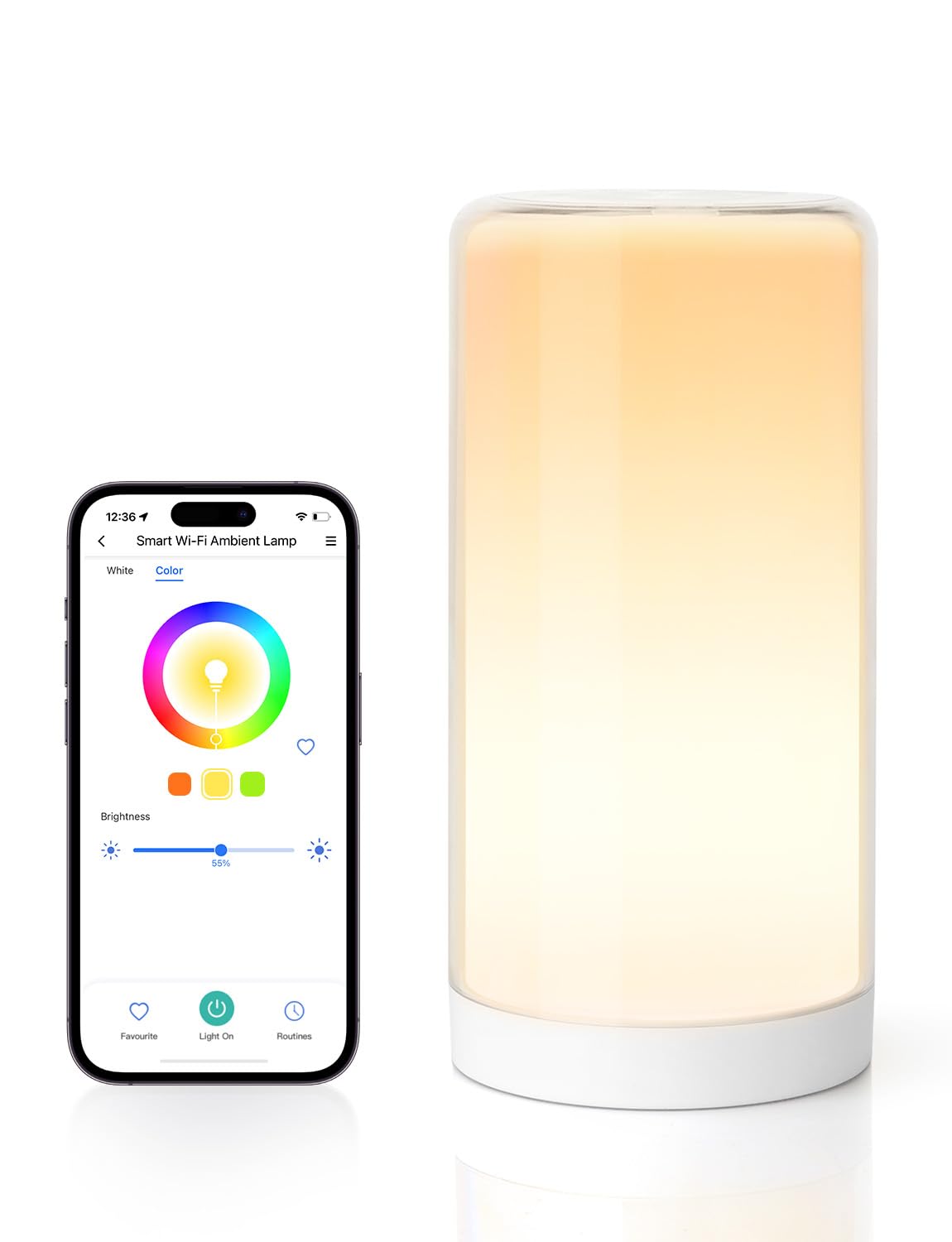 Photo 1 of meross Smart Table Lamp, Bedside Lamp, Compatible with Apple HomeKit, Siri, Amazon Alexa and SmartThings, Tunable White and Multi-Color, Touch Control, Voice and App Control