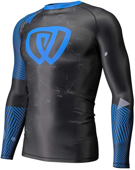 Phalanx Mens Rash Guard for BJJ Jiu Jitsu, Antimicrobial Long Sleeve