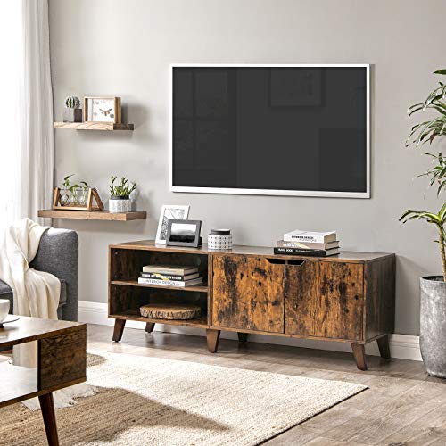 VASAGLE TV Stand for TVs up to 60 Inches, TV with 2 Doors