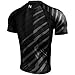 Hayabusa Metaru Charged Short Sleeve Brazilian Jiu Jitsu Rash Guard (Black, L)