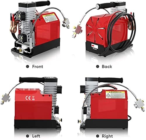 4500Psi Portable PCP Air Compressor – 12V DC / 110V AC, Brushless Motor, Built-in Cooling, For Paintball, Rifles, Pistols & Scuba Tanks (Orange