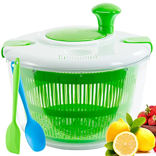 Large Salad Spinner 5L Capacity,Lettuce Spinner Dishwasher Safe with