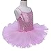 YiZYiF Child Baby Girl Sleeveless Ballet Tutu Dress Leotard Dancewear (7-8, Sequined Pink)