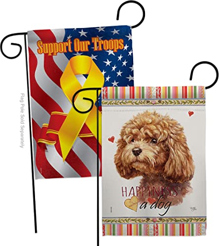 Breeze Decor Poodle Happiness Garden Flag Pack Dog Puppy Spoiled Paw Canine Fur…