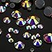 WILLBOND 1000 Pieces Mixed Size Hot Fix Round Crystal Gems Glass Stones Hotfix Flat Back Rhinestones (Crystal AB)