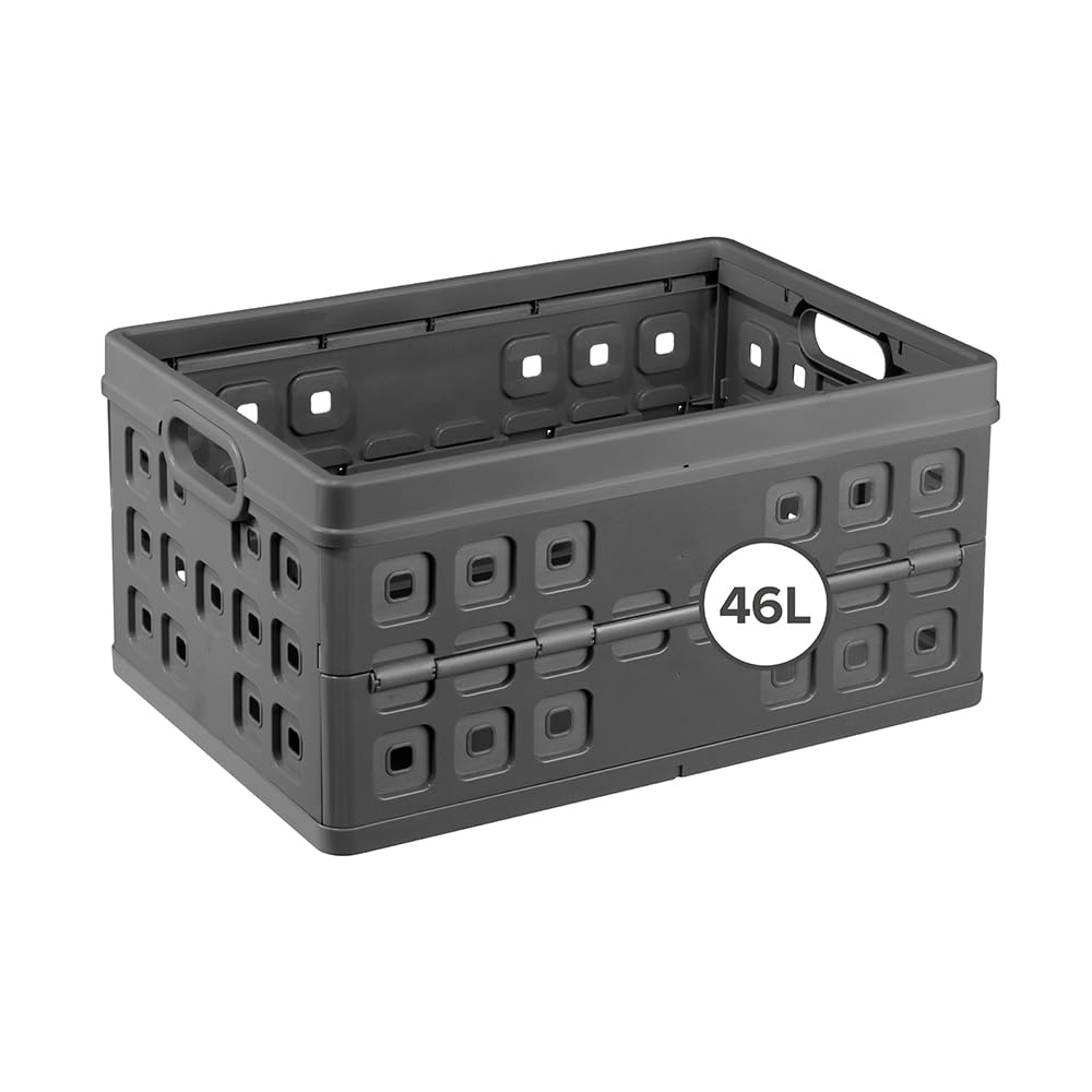 Sunware Square Folding Box 46 Litre Anthracite colour