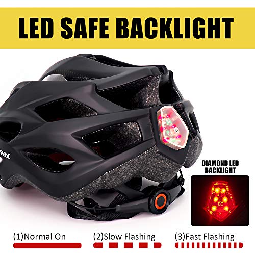 image for VICTGOAL Bike Helmet with Detachable Visor Back Light & Insect Net Pad