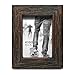 Eosglac Rustic Picture Frame 5x7, Weathered Dark Brown Reclaimed Look Wooden Photo Frame, Tabletop or Wall Mounting Display