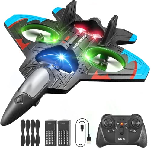 LBOYLOVE® V32 Foam Remote Control Airplanes for Kids 8-16, RC Airplane Fighter Jet with Light, 360° Flip, Gravity Sensing, Stunt Roll, Remote Control Fighter Jet for Boys, Girls, Teens and Adults