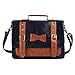 ECOSUSI Women Vintage PU Leather Laptop Bag Briefcase Crossbody Messenger Bags Satchel Purse, Dark Blue
