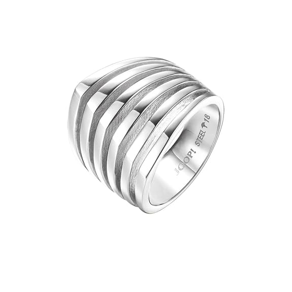 JOOP! Jewelry Damen-Ring JP-T Lines RG10645A170 Edelstahl rhodiniert JPRG10645A1