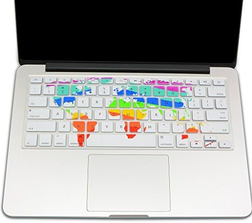 CNUALV Ultra Thin Silicon Gel Keyboard Cover Keyboard Skin for MacBook Air 13" Macbook Pro 13" (world map)