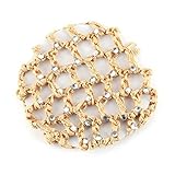 Silvercell Bun Cover Snood Hair Net Ballet Dance Skating Chic Crochet With Diamond (Yellow)