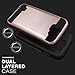 LG K4 Case, LG Optimus Zone 3 Case, LG Spree Case, LG Rebel LTE Case, kaesar Brushed Metal Texture Hybrid Dual Layer Slim Cover for LG K4 / LG Optimus Zone 3 / LG Spree / LG Rebel - Rose Gold