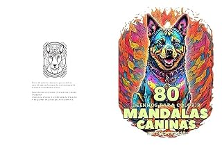Livro 80 Desenhos para colorir Mandalas Caninas Anti Estresse