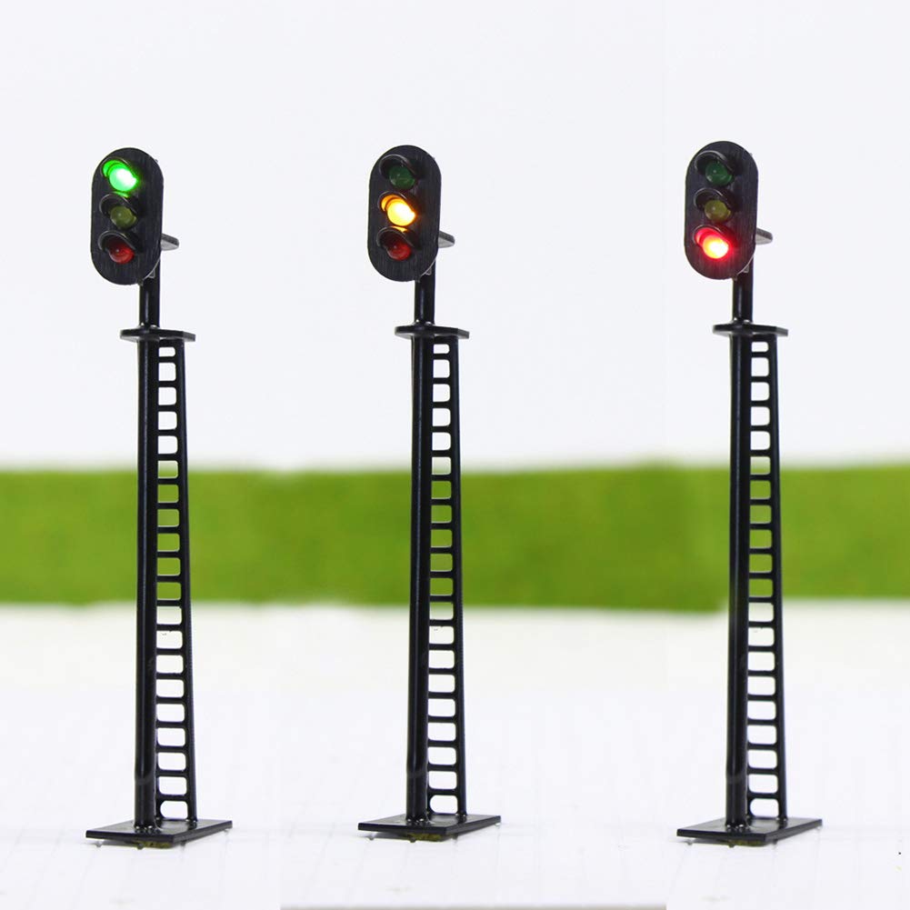 JTD02 5pcs Model Railway Block Signals G/Y/R HO or OO Scale 8.2cm 12V