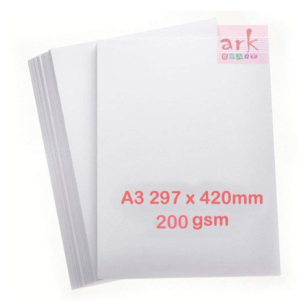 ARK A3 220gsm White Premium Thick Printing Paper Suitable for All Printers (100)