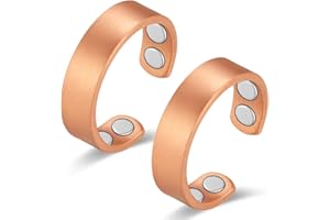 Vicmag Copper Magnetic Rings for Women 99.9% Copper Finger Ring Ultra Strength Magnet Gift Adjustable
