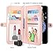 Harryshell Galaxy S9 Plus Case, Luxury 11 Card Slots Mirror PU Leather Zipper Wallet Flip Kickstand Protective Case Cover with Wrist Strap for Samsung Galaxy S9 Plus (2018) (Rose Gold)