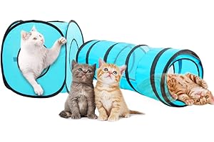 PAWISE Cat Tunnel,Interactive Cat Toy,Pop Up Collapsible Cat Tunnels for Indoor Cats with Foldable Cat Cube (Tunnel Cube)
