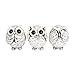 FAMICOZY Owl Figurine with Different Gestures,Cute Owl Statue,Adorable Decoration for Home Office Set of 3,White