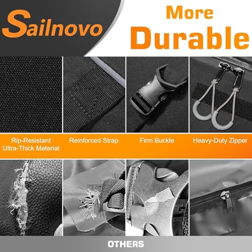 Sailnovo 425L Waterproof Car Roof Box, 1000D Folding Car Roof Box with 6 Reinforced Straps, 4 Hooks for Doors, Travel and Luggage, for Vehicles With/Without Luggage Rack