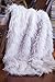 North End Decor Faux Fur Throw Blanket, Mongolian Long Hair Silver,