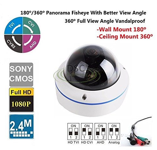 DiySecurityCameraWorld 700TVL 1/3" Sony Super HAD II CCD Double Scan 360 Degree Wide Angle Dome Indoor CCTV Security Camera - 700 TV Lines, Panoramic 360 Degree Lens. OSD Menu. Advanced DSP to Offer High Image Quality