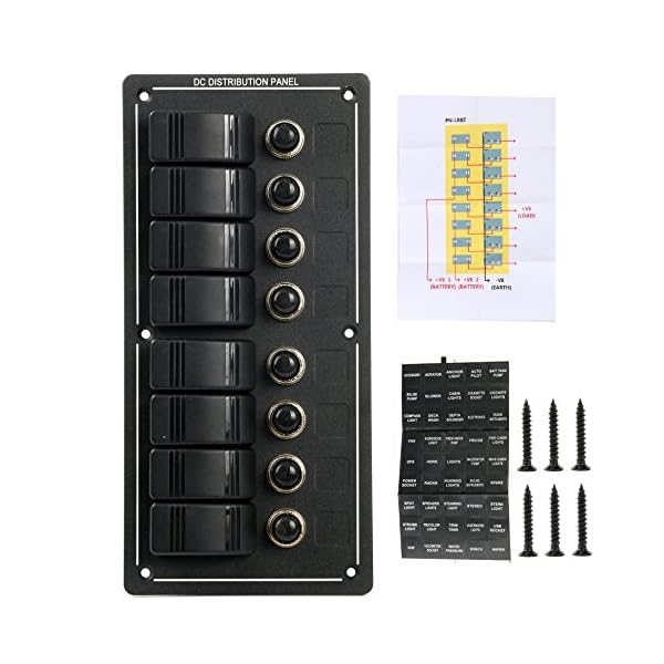 Amarine-made-8-Gang-Aluminium-LED-Rocker-Circuit-Breaker-Waterproof-Marine-Boat-Rv-Switch-Panel