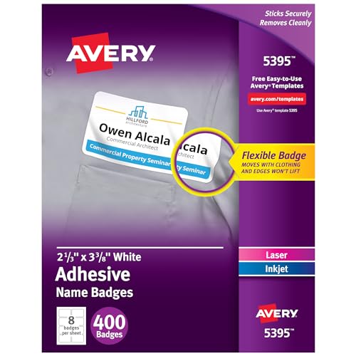 Avery Flexible Printable Name Tags 400ct