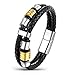 Areke Braided Leather Bracelet Bangle Rope For Men Women,Stainless Steel Magnetic Clasp 7.5-8.5 Inch Item Length 7.5 inch