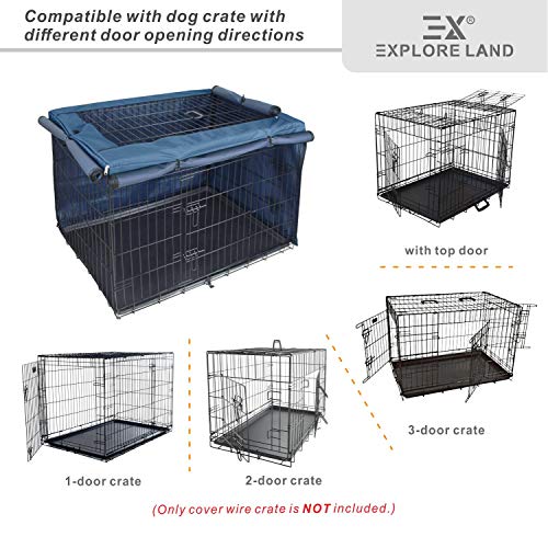 Explore Land Dog Crate Cover for 42 Inches Wire Cage, HeavyDuty
