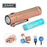 Olight S2R II Copper 1150 Lumens USB Magnetic Rechargeable Variable-output Side Switch EDC LED Flashlight and Olight Patch